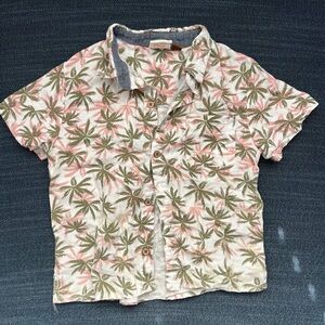 Tropical Leaf Print Kids Shirt